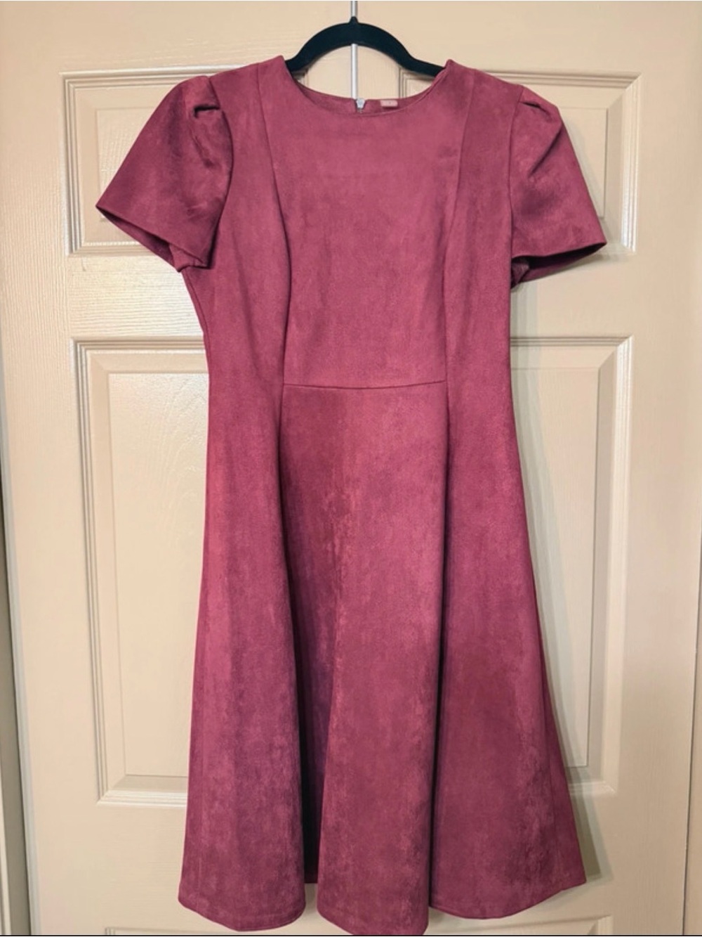 Calvin Klein Short-Sleeve A-Line Midi Dress in Rose